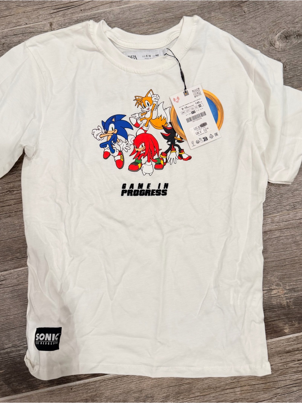 Zara White Crewneck Tee with Branded Neck Label